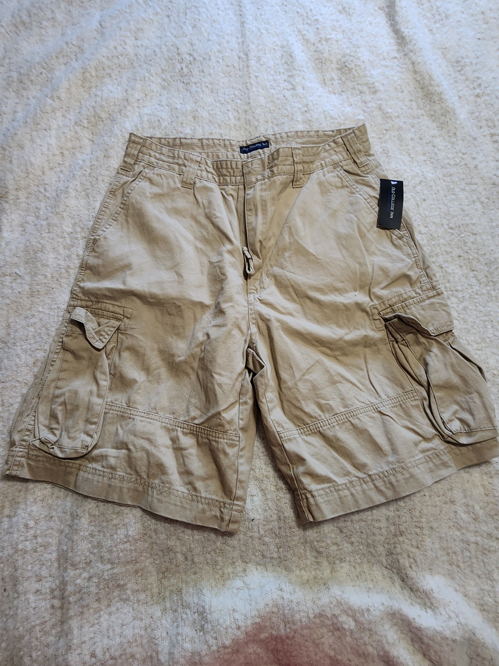 Old Colege INN Men's Khaki Cargo Shorts NWT - Classic Utility Style 34